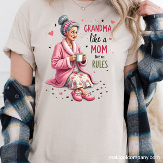 Funny Grandma like Mom but No Rules Tri-Blend Shirt