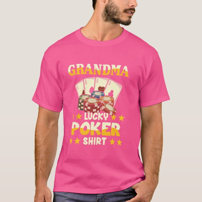 Funny Grandma Lucky Poker Tee For Grandmother Poke (Front)