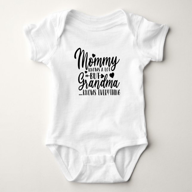 funny Grandma Mommy unisex word art Baby Bodysuit (Front)