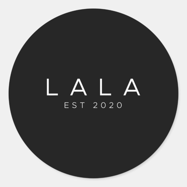Funny Grandma Soon To Be Lala Est 2020 New Grandma Classic Round Sticker (Front)