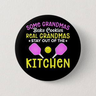 Funny Grandma Sport Lover Grandmother Pickleball Button