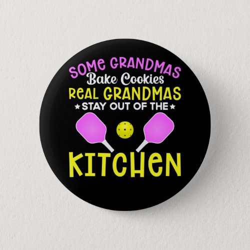 Funny Grandma Sport Lover Grandmother Pickleball Button