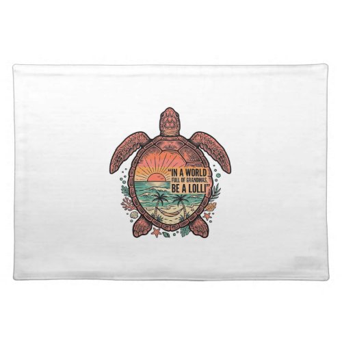 Funny Grandma Turtle Beach Vintage Shirt Design_1 Cloth Placemat