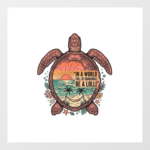 Funny Grandma Turtle Beach Vintage Shirt Design_1 Floor Decals