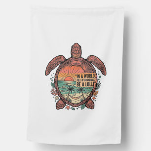 Funny Grandma Turtle Beach Vintage Shirt Design_1 House Flag