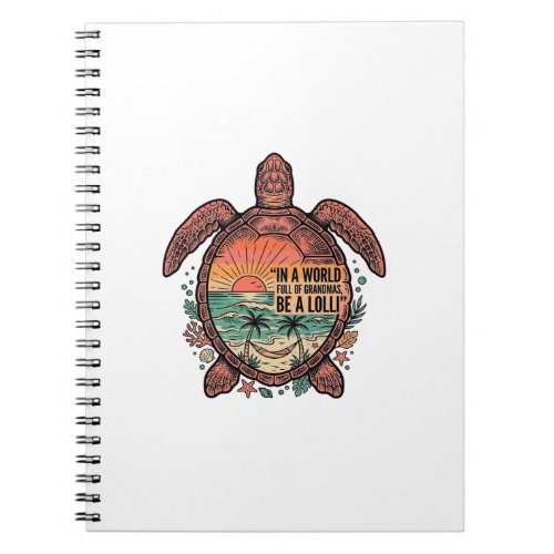 Funny Grandma Turtle Beach Vintage Shirt Design_1 Notebook