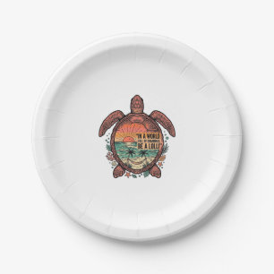 Funny Grandma Turtle Beach Vintage Shirt Design_1 Paper Plates