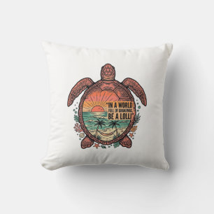 Funny Grandma Turtle Beach Vintage Shirt Design_1 Throw Pillow