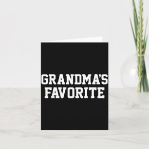Funny Grandma's Favorite Black Modern Clic Crew Card
