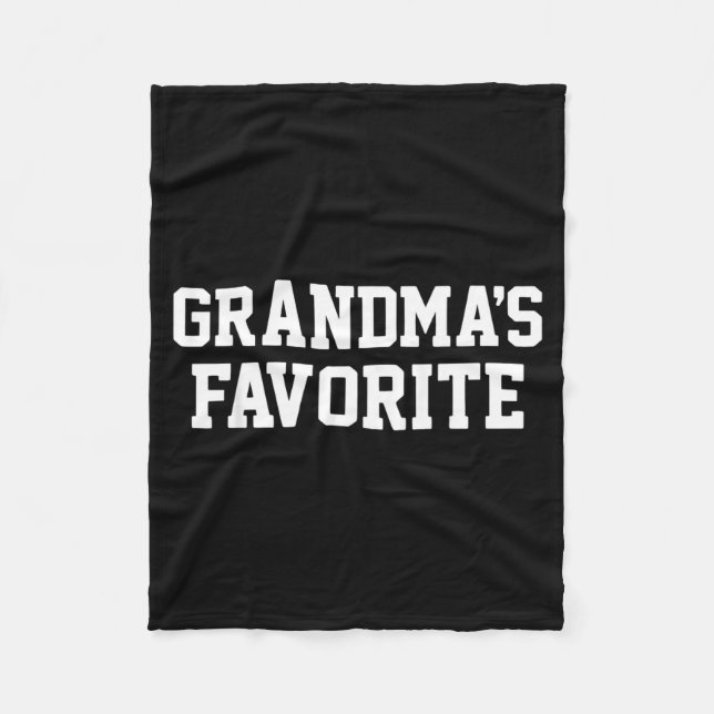 Funny Grandma's Favorite Black Modern Clic Crew  Fleece Blanket (Front)