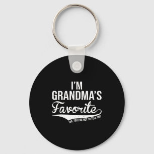 Funny Grandma's Favorite Grandson &amp; Granddaugh Keychain