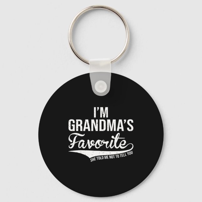 Funny Grandma's Favorite Grandson &amp; Granddaugh Keychain (Front)