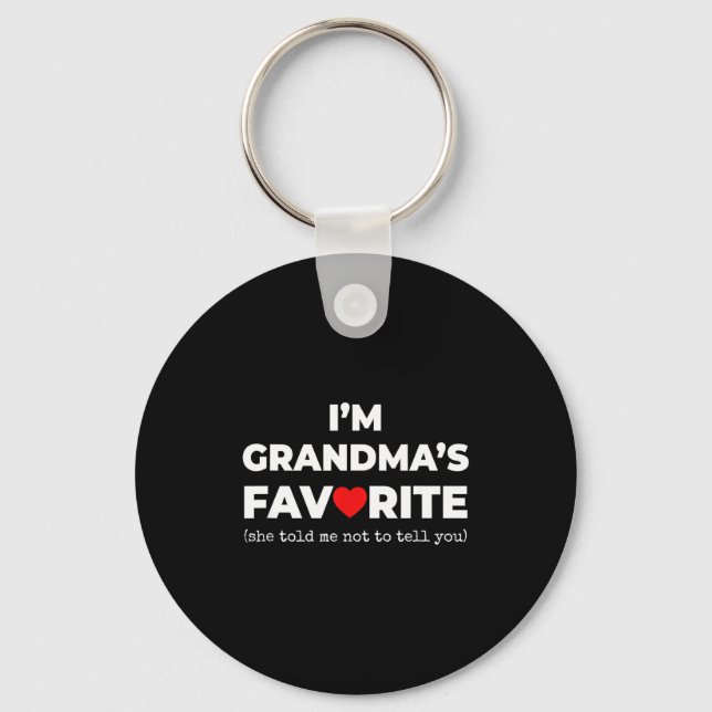 Funny Grandma's Favorite Shirt I'm Grandma's Favor Keychain (Front)