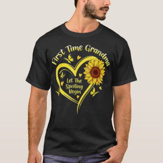 Funny Grandmother First Time Grandma Let The Spoil T-Shirt
