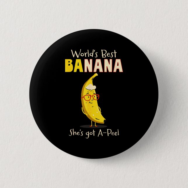 Funny Grandmother World's Nana Banana Pun  Button (Front)