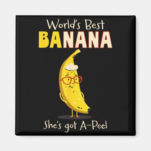 Funny Grandmother World's Nana Banana Pun  Magnet (Front)