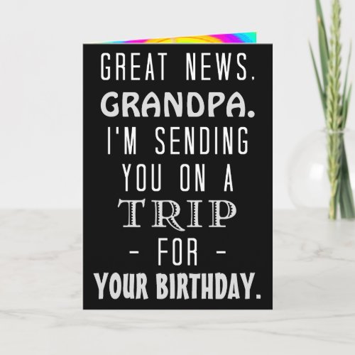 Funny Grandpa Birthday Trip Retro Hippie Humor Card