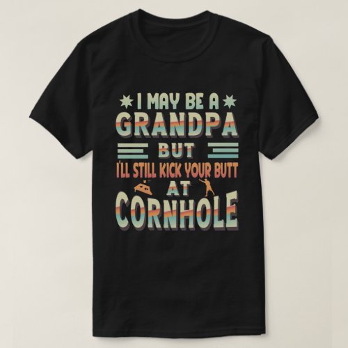 Funny Grandpa Cornhole Humor Cornhole player T_Shirt