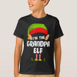 Funny Grandpa Elf Matching Family Group Pj Christm T-Shirt