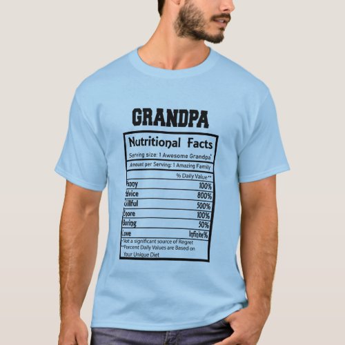 funny Grandpa facts word art T_Shirt