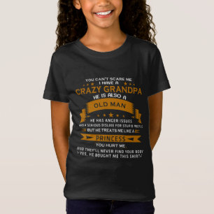 Funny Grandpa Granddaughter Princess word art T-Shirt