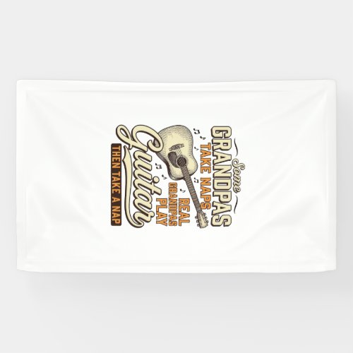 Funny Grandpa Guitar Vintage Engraving Shirt Desig Banner