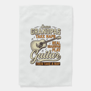 Funny Grandpa Guitar Vintage Engraving Shirt Desig Garden Flag