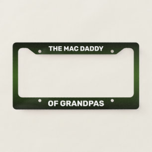 Funny GRANDPA in White on Green and Black Gradient License Plate Frame