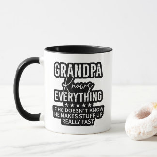 Funny Grandpa Knows Everything Vintage Gift Mug