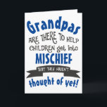Funny Grandpa Mischief Birthday Card<br><div class="desc">A funny card for Grandpa (or your own personalized name for him). If your grandparent is always getting the children into mischief then this is the perfect design for him. Send it from the grandchildren and make him smile!</div>