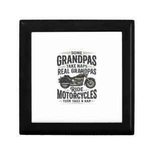 Funny Grandpa Motorcycle Nap Vintage Vector Design Gift Box