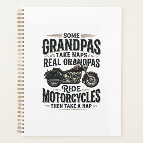 Funny Grandpa Motorcycle Nap Vintage Vector Design Planner