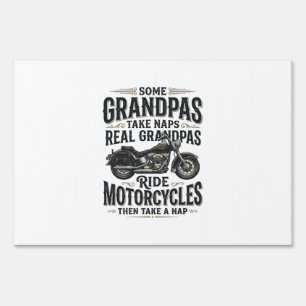 Funny Grandpa Motorcycle Nap Vintage Vector Design Sign