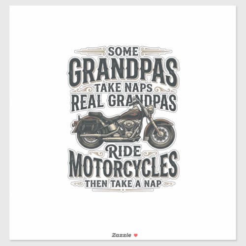 Funny Grandpa Motorcycle Nap Vintage Vector Design Sticker