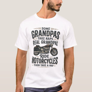 Funny Grandpa Motorcycle Nap Vintage Vector Design T-Shirt