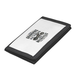 Funny Grandpa Motorcycle Nap Vintage Vector Design Trifold Wallet