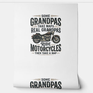 Funny Grandpa Motorcycle Nap Vintage Vector Design Wallpaper