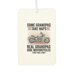 Funny Grandpa Motorcycle Vintage Engraving T-Shirt Air Freshener
