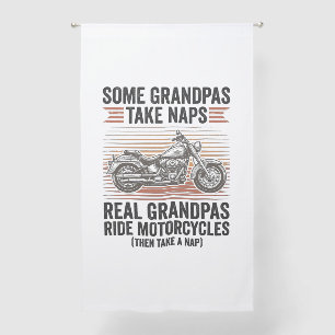 Funny Grandpa Motorcycle Vintage Engraving T-Shirt Sheer Curtains