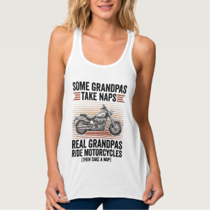 Funny Grandpa Motorcycle Vintage Engraving T-Shirt Tank Top