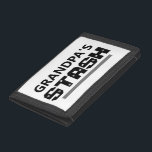 Funny Grandpa Quote Typography Trifold Wallet<br><div class="desc">Put a smile on pa's face with this Funny Grandpa Quote Typography Trifold Wallet.  "Grandpa's Stash" is the saying on the front of the wallet in bold black lettering.  Makes a fun gift idea for a grandfather with a sense of humor for any occasion.</div>
