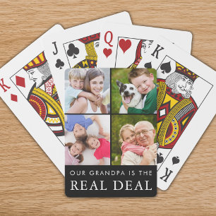 Funny Grandpa Saying Grandchildren Photo Collage Poker Cards