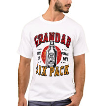 Funny Grandpa Six Pack Tee -Father's Day Beer Gift