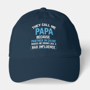 Funny Grandpa word art bad influence Hat