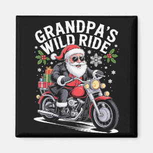 Funny Grandpa's Biker Ride Christmas Motorcycle Sa Magnet