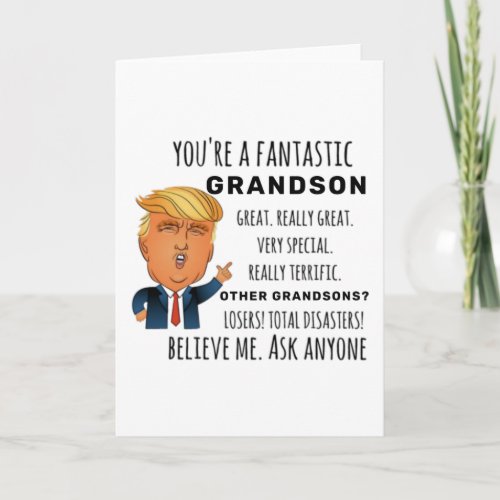 Funny Grandson Birthday Best Gift Card