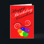 funny grandson happy birthday wish card<br><div class="desc">birthday greeting card for grandson</div>