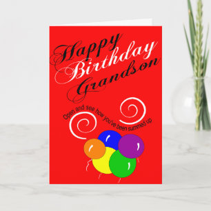 funny grandson happy birthday wish card