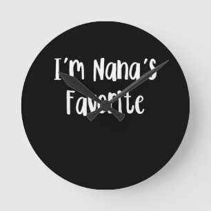 Funny Grandson I'm Nana's Favorite Round Clock