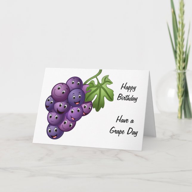 Funny Grape Birthday Card (Front)